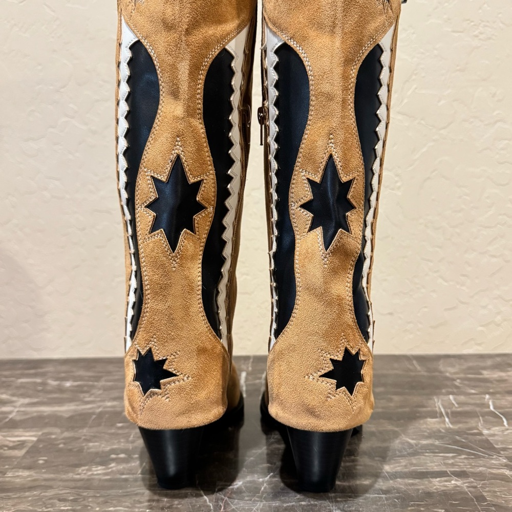 Zodiac Rowena Wings Faux Suede Embellished Western Boots - Picture 10 of 13